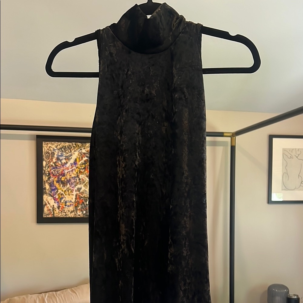 Bumpsuit Maternity Black Sleeveless Velvet Dress